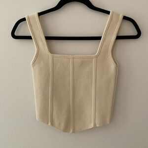 Zara corset style top in cream, size small